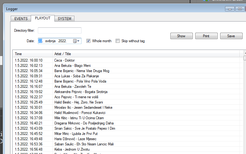 The report form gives you the option of a daily or monthly report that can be saved or printed